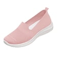 thumbnail image 1 of XUNKUSGA Walking Shoes Women Lightweight Knitted Mesh Breathable Womens Flats Casual Comfortable Shallow-Cut Arch Support Women's Slip on Shoes Pink, 1 of 7