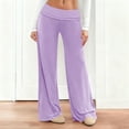 thumbnail image 1 of XUNKUSGA Wide Leg Pants Woman Cozy Loose High Waist Palazzo Pants for Women Dressy Casual Summer Beach Pants Lightweight No Front Seam Soft Stretch Flowy Pants with Pockets S-2XL Purple, 1 of 6