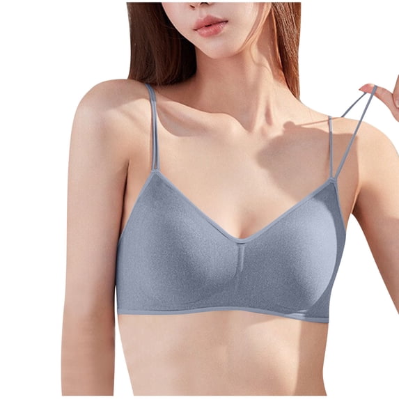 XUNKUSGA Wireless Bras Full Coverage Supportive Women's Bras Spaghetti Double Strap Minimizer Bra Smooth Comfort T-Shirt Sleep Bras M-XL