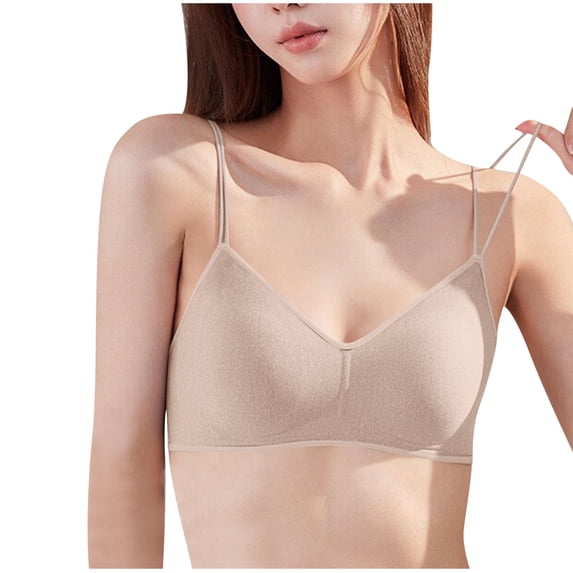 XUNKUSGA Wireless Bras Full Coverage Supportive Women's Bras Spaghetti Double Strap Minimizer Bra Smooth Comfort T-Shirt Sleep Bras M-XL