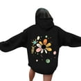 thumbnail image 1 of XUNKUSGA Women Hoodies Floral Graphic Hoodies for Women Long Sleeve Hooded Neck Pullover Sweatshirt with Pocket Loose Y2k Vintage Drop Shoulder Pullover Top S-2XL, 1 of 4