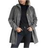 XUNKUSGA Women Jackets Casual Long Sleeve Button Down Jackets for Women With Hood Solid Color Soft Corduroy Trench Coat Women Fashion Fall Outfits for Women S-3XL Gray