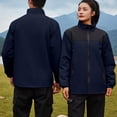 thumbnail image 1 of XUNKUSGA Women Jackets Color Block Windproof Waterproof Hiking Clothes for Women Full Zip Lightweight Womens Fall Jackets Long Sleeve Stand Up Collar Softshell Jacket M-4XL Blue, 1 of 4