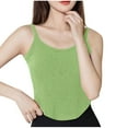 thumbnail image 1 of Tank Tops with Built In Bra Square Neck Ribbed Basic Cami Shirts Bodycon High-Low Hem Camisole Tops Work Out Summer Outfits, 1 of 8