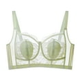 thumbnail image 1 of XUNKUSGA Women's Bras Lightly Lined Cup Lace Mesh Unlined Bralettes for Women Unpadded Underwire Bras Side Back Smooth Comfy Full Coverage Minimizer Colorblock Bras S-2XL, 1 of 4
