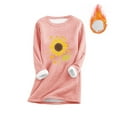thumbnail image 1 of XUNKUSGA Women's Clothing Sherpa Fleece Pullover Women Warm Crew Neck Long Sleeve Clothes for Women Cute Printed Fitted Tops for Women Trendy S-87XL, 1 of 2