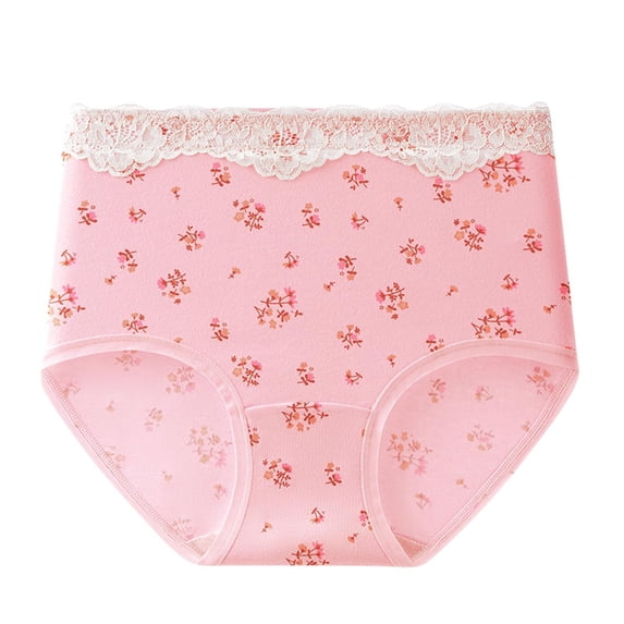 XUNKUSGA Women's Cotton Underwear Lace Printed High Waisted Women's Underwear Full Coverage Womens Plus Size Underwear Women's Underwear M-4XL