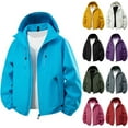 thumbnail image 1 of XUNKUSGA Women's Jackets Loose Breathable Hip Hop Hooded Jackets for Women Casual Solid Color Waterproof Windproof Clothes for Women with Pockets for Sport Outdoor Hiking S-4XL Yellow, 1 of 2