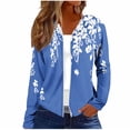 thumbnail image 1 of XUNKUSGA Women's Jackets Stylish Slim Fit Long Sleeve Floral Zip-Up Hooded Casual Autumn Loose Fit Trendy Fall Outfits For Women With Drawstring S-2XL, 1 of 4