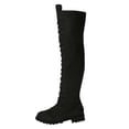 thumbnail image 1 of XUNKUSGA Women's Over The Knee Thigh High Boots Fashion Front Lace Up Faux Suede Womens Boots with Side Zipper Comfortable Solid Color Flat Riding Boots,5.5, 1 of 8