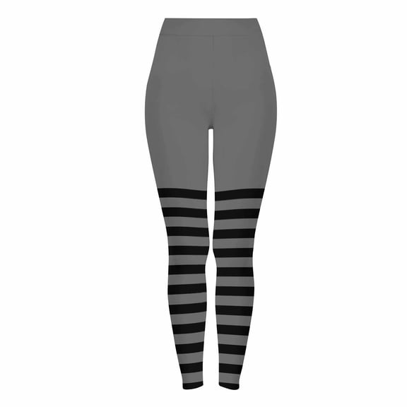 XUNKUSGA Women's Pants S-3XL Horizontal Striped Print Leggings for Women Fashion Stretch Pants for Women Casual Tight Fitting High Waist Pants for Women