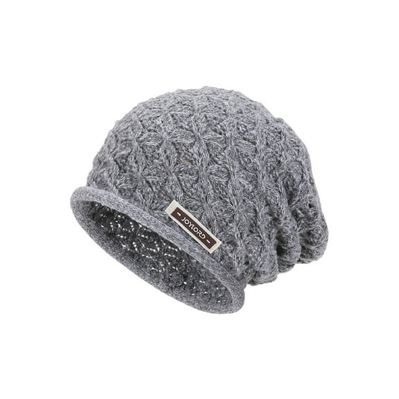 XUNKUSGA Women's Slouchy Hat Fashion Soft Cable Knit Winter Hats Warm Winter Hat Comfortable Beret Skull Warm Knit Caps for Men Gray