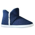 thumbnail image 1 of XUNKUSGA Women's Winter Bootie Fluffy Plush Lined Knit Boots for Women Warm House Shoes Non-Slip Comfortable Flat Ankle Bootie Blue, 1 of 3