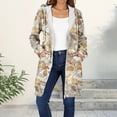 thumbnail image 1 of XUNKUSGA Women's Zip Up Hoodies Plus Size Fleece Long Tunic Sweatshirts Fashion Print Casual Long Sleeve Fall Jackets for Women 2025 with Pocket S-2XL Brown, 1 of 8