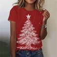 thumbnail image 1 of XUNKUSGA Womens Christmas Print T Shirts Casual Loose Crewneck Short Sleeve Tops for Women Trendy Christmas Graphic Plus Size Tops for Christmas Party Daily Wear M, 1 of 5