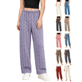 thumbnail image 1 of XUNKUSGA Womens Pajama Pants Fuzzy Fleece Cozy Wide Leg Pants for Women Loose Casual Elastic High Waist Women's Sleepwear Thermal Winter Fall Pj Bottoms Free Size, 1 of 8