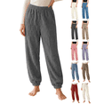 thumbnail image 1 of XUNKUSGA Womens Pajama Pants Winter Warm Fuzzy Fleece Cozy Pants for Women Loose Casual Elastic High Waist Cinch Bottom Women's Sleepwear Thermal Winter Fall Plush Pj Pants Free Size, 1 of 10