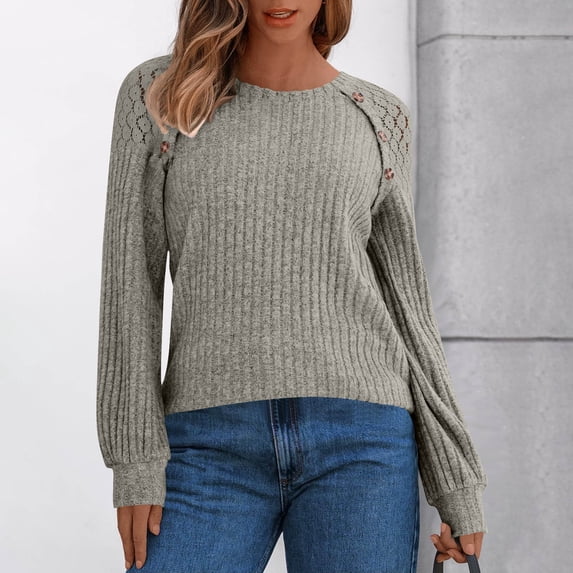 XUNKUSGA Womens Pullover Sweaters Long Sleeve Crewneck Dressy Shirt Fashion Hollow Out Lace Tunic Tops Casual Lightweight Fall Clothes Women's Clothing S-2XL
