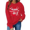 thumbnail image 1 of XUNKUSGA Womens Sweatshirts Funny Love Heart Valentine's Day Sweatshirts for Women Casual Long Sleeve Valentine Women's T-Shirts Lightweight Loose Soft Crewneck Pullover Top XS-XL Red, 1 of 5