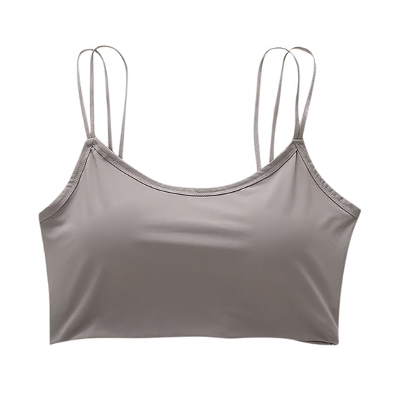 XUNKUSGA Workout Bras for Women Seamless womens bralettes Spaghetti Double Strap Comfortable Sports Bra Wirefree Scoop Neck Tank Top Bras