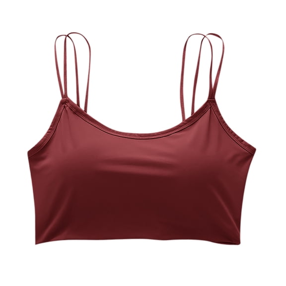 XUNKUSGA Workout Bras for Women Seamless womens bralettes Spaghetti Double Strap Comfortable Sports Bra Wirefree Scoop Neck Tank Top Bras