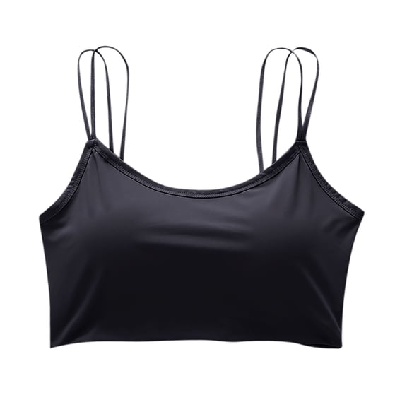 XUNKUSGA Workout Bras for Women Seamless womens bralettes Spaghetti Double Strap Comfortable Sports Bra Wirefree Scoop Neck Tank Top Bras