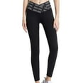 thumbnail image 1 of XUNKUSGA Yoga Pants High Waisted Stretchy Basic Yoga Pants Women Fashion Cross Printed Waist Workout Leggings Stretch Tummy Control Pants for Women S-2XL Black, 1 of 4