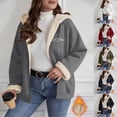 thumbnail image 1 of XUNKUSGA Zip Up Hoodie Women Fashion Printed Fleece Lined Warm Winter Coats for Women Solid Casual Long Sleeve Hooded Casual Outerwear with Pockets S-2XL Blue, 1 of 6