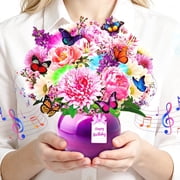 XUNXMAS Pop Up Birthday Cards for Women with Birthday Music & Lights