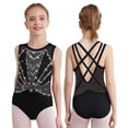 thumbnail image 1 of XUNZOO Gymnastic Leotards for Girls Ballet Dance Bodysuits Rhinestones Sleeveless Figure Skating Jumpsuit Black&Silver 12, 1 of 4
