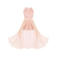 thumbnail image 1 of XUNZOO Junior Big Girls High Neck Chiffon Bridesmaid Dress Wedding Party Ball Prom Long Gowns Coral 16, 1 of 6