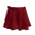 thumbnail image 1 of XUNZOO Kids Girls Ballet Dance Chiffon Skirt Sheer Mini Pull-On Wrap with Waist Tie Burgundy S, 1 of 6