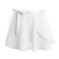 thumbnail image 1 of XUNZOO Kids Girls Ballet Dance Chiffon Skirt Sheer Mini Pull-On Wrap with Waist Tie White S, 1 of 6