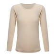 thumbnail image 1 of XUNZOO Kids Girls Fleece Lined Thermal Underwear Tops Long John Base Layer Gymnastics Ballet Dance Type B Nude L, 1 of 7