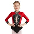 thumbnail image 1 of XUNZOO Kids Girls Mesh Splice Long Sleeve Figure Ice Skating Jumpsuit Gymnastic Ballet Dance Leotard Sportswear Burgundy 8, 1 of 7