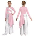 thumbnail image 1 of XUNZOO Kids Girls Metallic Church Robe Worship Gown Wide Leg Pants Set Liturgical Lyrical Praise Dance Dress Pink 10, 1 of 6