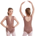 thumbnail image 1 of XUNZOO Kids Girls Sleeveless Tassel Rhythmic Gymnastics Leotard Figure Skating Jumpsuit Shiny Ballroom Dancewear Dusty Pink 6, 1 of 6