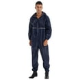 thumbnail image 1 of XUNZOO Men's Full Body Waterproof Rain Suit Lightweight Windproof One Piece Overall Water Resistance Navy Blue 175/XL, 1 of 1