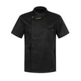 thumbnail image 1 of XUNZOO Unisex Chef Jacket Coat Food Service Uniform Shirt Tops Cooking Workwear for Men Women Black Short Sleeve XL, 1 of 5