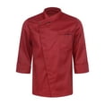 thumbnail image 1 of XUNZOO Unisex Chef Jacket Coat Food Service Uniform Shirt Tops Cooking Workwear for Men Women Burgundy Long Sleeve XL, 1 of 7