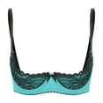 XUNZOO Women's Sexy 1/4 Cup Lace Underwire Push Up Shelf Bra Half Cups