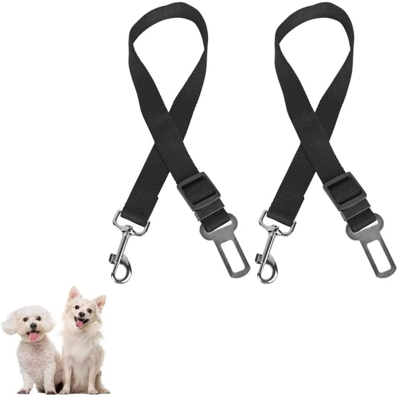 XUPIX 2 Pcs Pet Dog Seat Belt Leash Adjustable Car Safety Harness Leads for Dogs Cats Vehicle Seatbelt Restraint with Swivel Carabiner Clip Secure Travel Accessories
