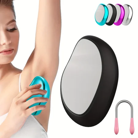 XUPIX Crystal Hair Eraser Physical Hair Removal Tool Reusable Glass Epilator Painless Body Depilation Tool For Legs Arms Back Underarms Portable Mild Hair Remover