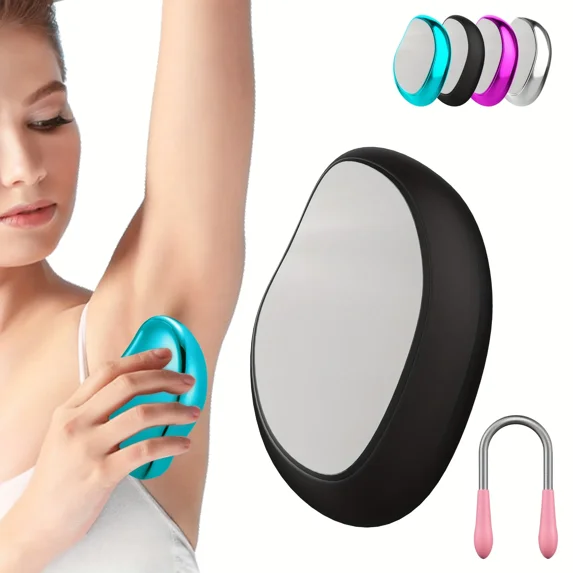 XUPIX Crystal Hair Eraser Physical Hair Removal Tool Reusable Glass Epilator Painless Body Depilation Tool For Legs Arms Back Underarms Portable Mild Hair Remover