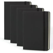 XUWSSF 4 Pack Notebooks, A5 Ruled Notebook for Work, Travel, Business, School & More, Black