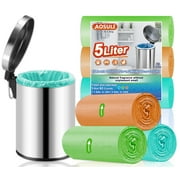 XUXRUS 1.2 Gallon Small Trash Bags, 5L Colorful Garbage Bags,63 Count for Bathroom,Toilet,Office.
