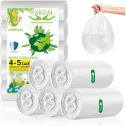 XUXRUS 4-5 Gallon Bathroom  Trash Bags 150 Counts Wastebasket Liners for Office Kitchen,White.