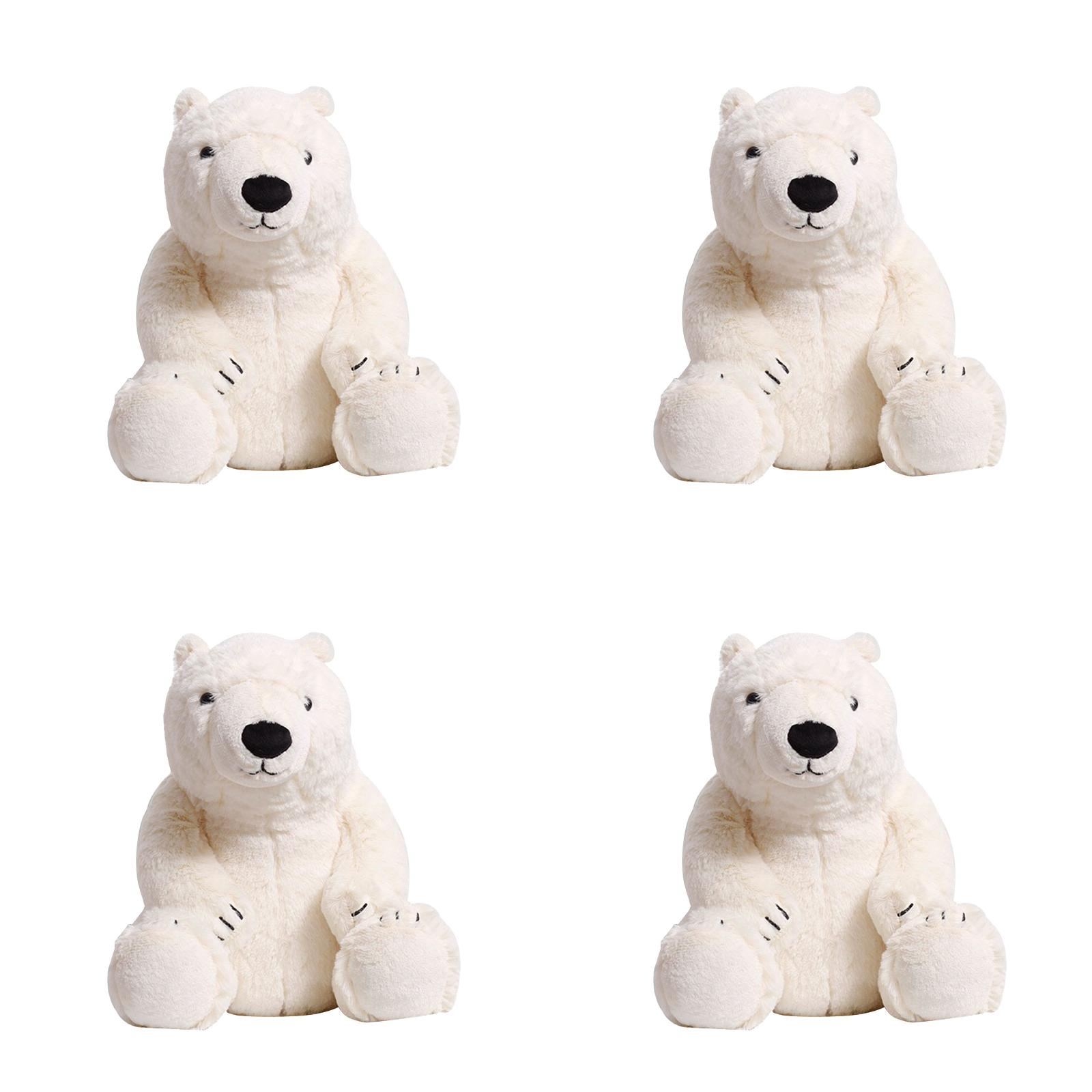 XUYAN 4PCS Polar Bear Stuffed Animal Plush Lifelike Soft Cute Polar ...