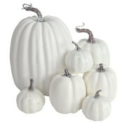 XUYAN 7PCS Halloween Model Large Pumpkin White Orange Pumpkin Holiday Decoration Party Decorations for Autumn Table Kitchen Centerpiece Fall Harvest Halloween Thanksgiving Decoration