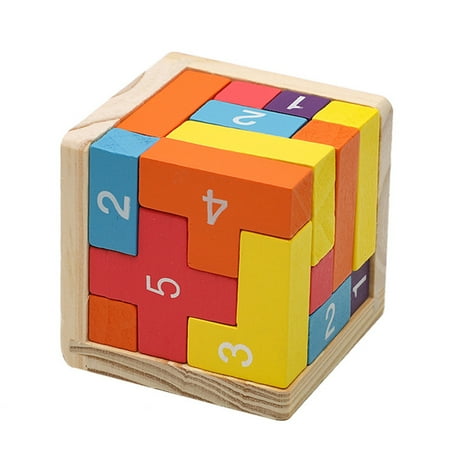 XUYAN Brain Teaser Puzzle Cube Wooden Puzzles T-Shaped Logic Puzzle Educational Toy for Kids and Adults Preschool Learning Toys for Children Learning Development
